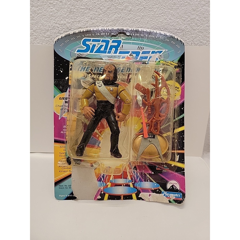 1992  Playmates Star Trek The Next Generation Lieutenant Worf action Figure READ
